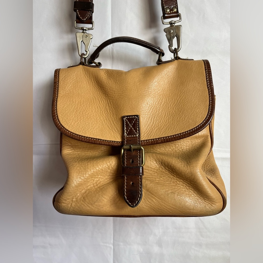VINTAGE Roots Two-Tone Tribe Leather Crossbody Bag - Picture 1 of 16